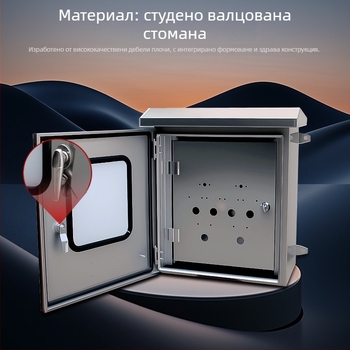 Двукрилен външен електрически шкаф от неръждаема стомана 304, IP30, с възможност за персонализиране.