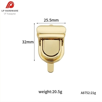 Дамска заключваща щипка за чанти, Lebi hardware, цинкова сплав, електроплакиране, Duck Tongue стил