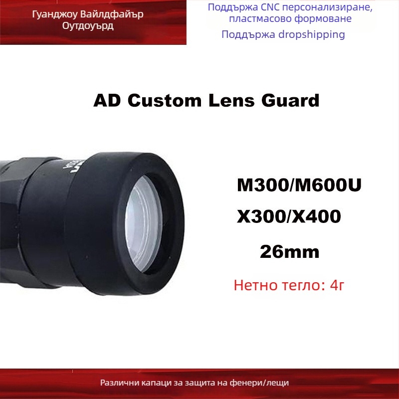 Защитен капак за фенерче съвместим с T1/T2/X300V/X400V/SRO/MRO, пластмасов, силово управление