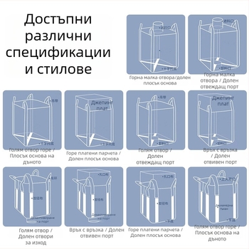 Тон чанти от полипропилен – нов материал, плоско дъно, четири повдигащи халки, мостово инженерство