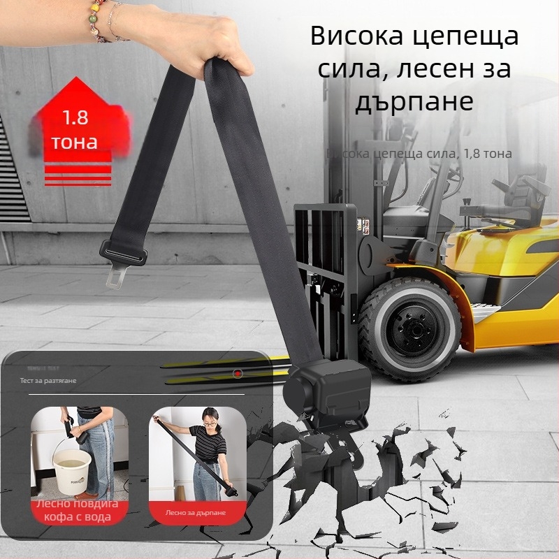 Комплект предпазен колан за погрузчик - двуточков автоматично прибиращ се колан; варианти A (автоматично подобрен), B (автоматично стандартен), D (ръчен стандарт), D1 (ръчен премиум)