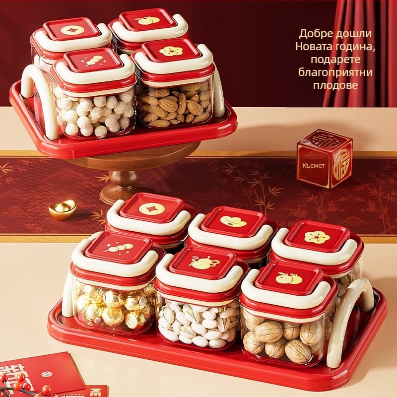 Запечатан буркан с разделител и капак, PP поднос с ABS капак и силиконово уплътнение, прозрачен съд — Ym