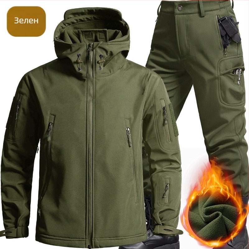 Камуфлажно мъжко яке за есенно-зимния сезон, синтетична материя, топлоиздържащо, ветроустойчиво, издръжливо