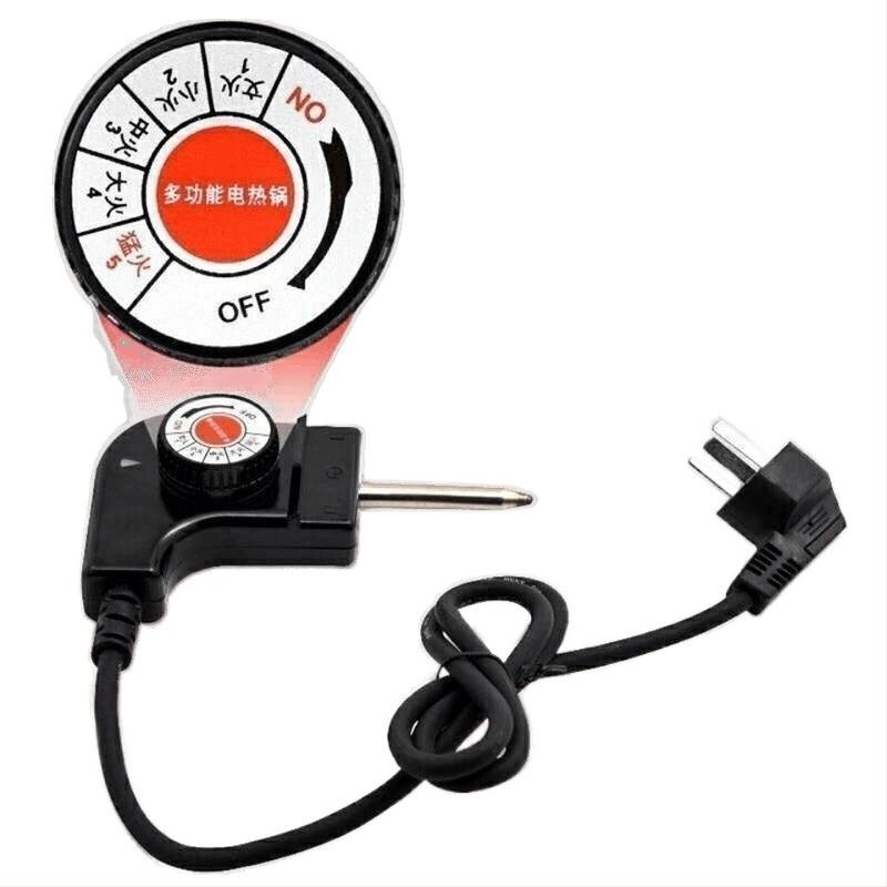 Термоконтролен превключвател с кабел за захранване за електрически готварски съдове, грил плочи, тигани за пържене и палачинкови тигани – мултифункционален аксесоар за готвене (Модел 1)