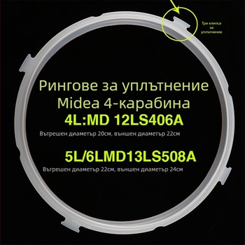 Zhengmeng J2 Гумено уплътнение за електрическа тенджера под налягане и електрически тиган – съвместимо с Midea, висока температура