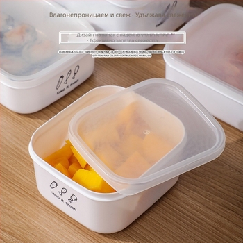 Пластмасова кутия за свежест, квадратна форма в японски стил, запечатана за запазване на свежестта, микровълнова безопасна, капацитет 0,5–2 л