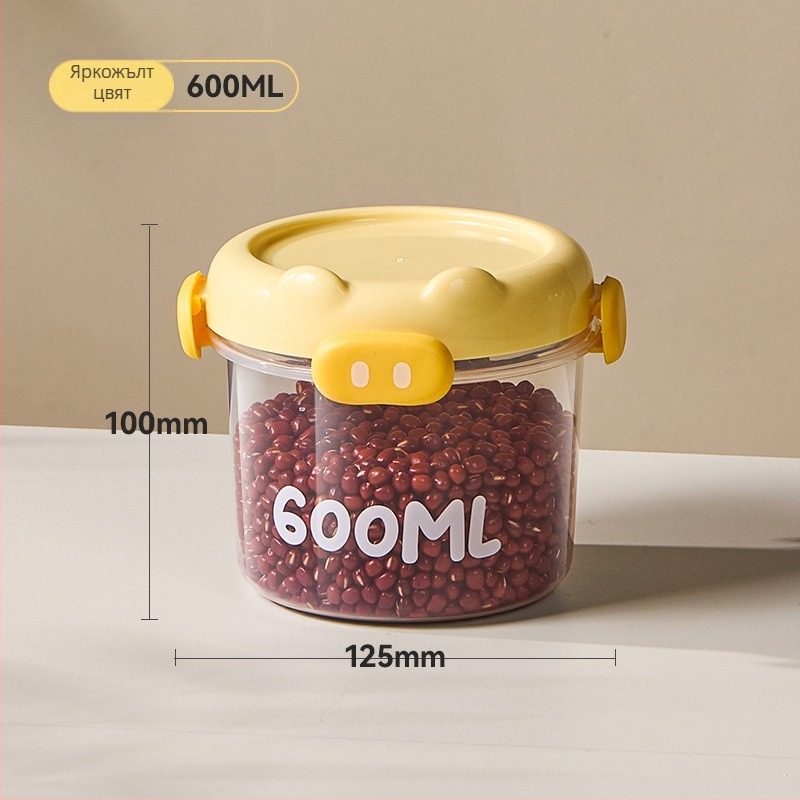 Кухненски запечатан съд за съхранение, квадратен пластмасов, влагозащитен, хранителен клас, 800–1000 мл