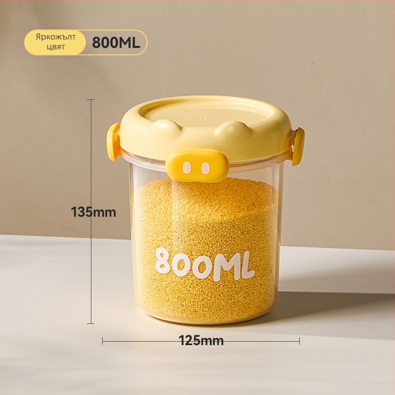 Кухненски запечатан съд за съхранение, квадратен пластмасов, влагозащитен, хранителен клас, 800–1000 мл