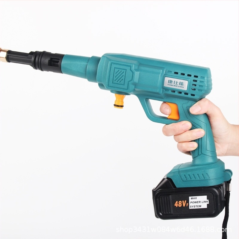 Kang shi neng Безжичен автомобилен измивател с алуминиева глава за пръскане и пластмасова дръжка, водно налягане 0.8 zhapa, разстояние на пръскане 10