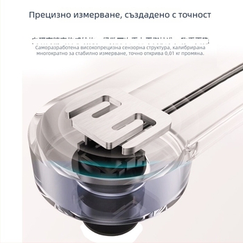 Умна Bluetooth везна за телесни мазнини CB2615, LCD 60x24, 0,2–180 кг, закалено стъкло, USB-C презареждане