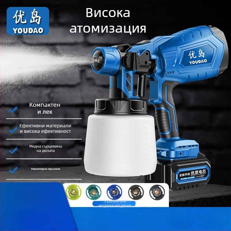 Електрически пистолет за пръскане - дезинфекция с високо налягане, преносим за латексова боя