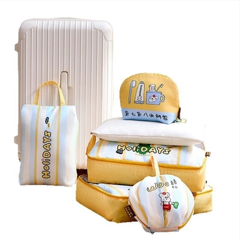 Комплект пътни чанти за съхранение с карикатурен дизайн за бельо и дрехи, PP материал, многочастен комплект