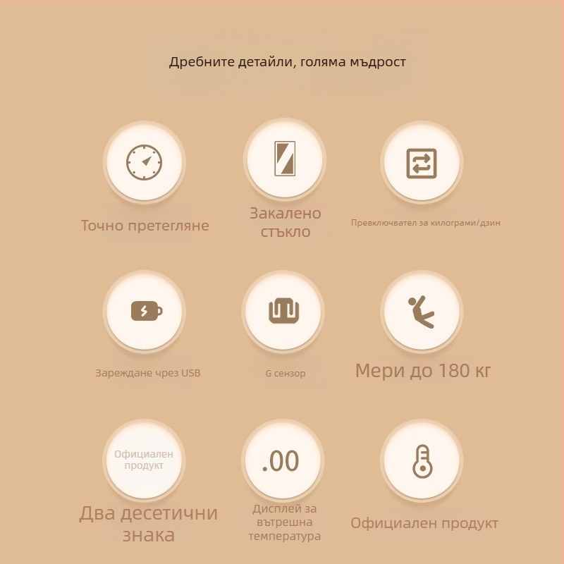 Умна везна за телесна маса и телесна мазнина, USB презареждане, 180 кг капацитет, високопрецизен сензор, HD LCD дисплей
