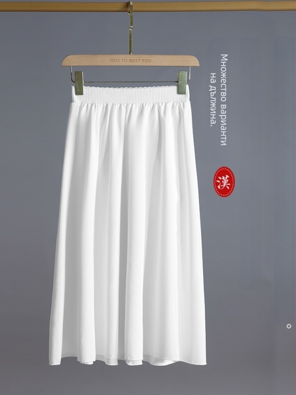 Вътрешна дантелена подплата, Milk Silk плат със спандекс-полиестерова смес, А-линия, средна дължина, висока еластичност