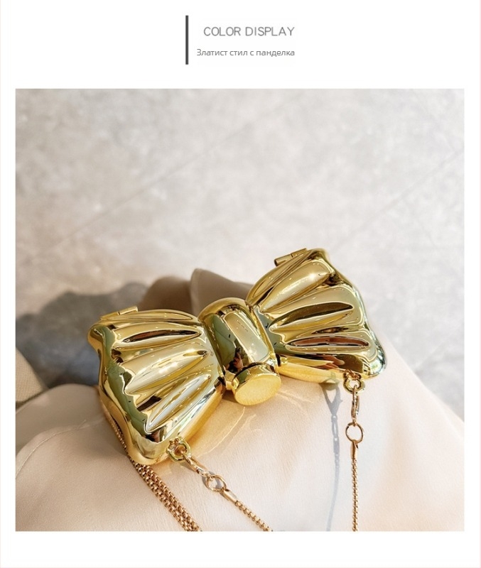 Кръстосана през рамо акрилна чанта с форма на панделка, заключваща се с ключалка и вътрешен джоб за документи