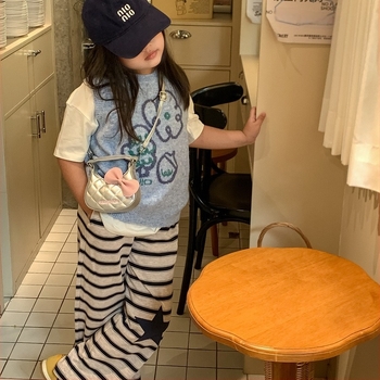 Детска чанта през рамо с принт на коте, квилтиран дизайн и панделка аксесоар, PU материал, унисекс за деца в детска градина