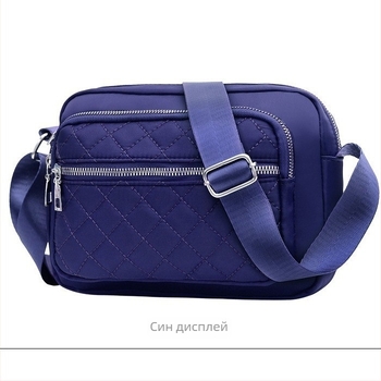 Дамска чанта в стил уличен тренд, композитна тъкан, малка квадратна чанта, хоризонтална форма, отваряне с цип