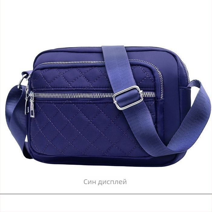 Дамска чанта в стил уличен тренд, композитна тъкан, малка квадратна чанта, хоризонтална форма, отваряне с цип