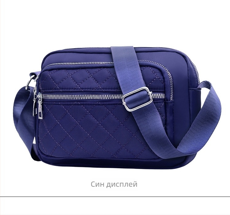 Дамска чанта в стил уличен тренд, композитна тъкан, малка квадратна чанта, хоризонтална форма, отваряне с цип