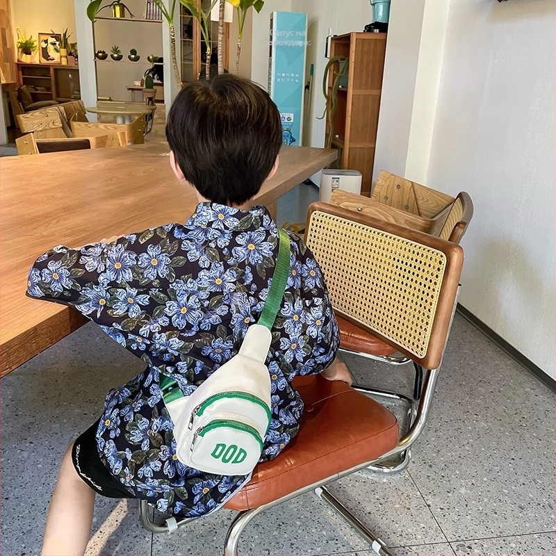 Детска презрамна чанта с буквен принт, нейлон, подплата полиестер, ултра лека, разширяема, подходяща за детска градина