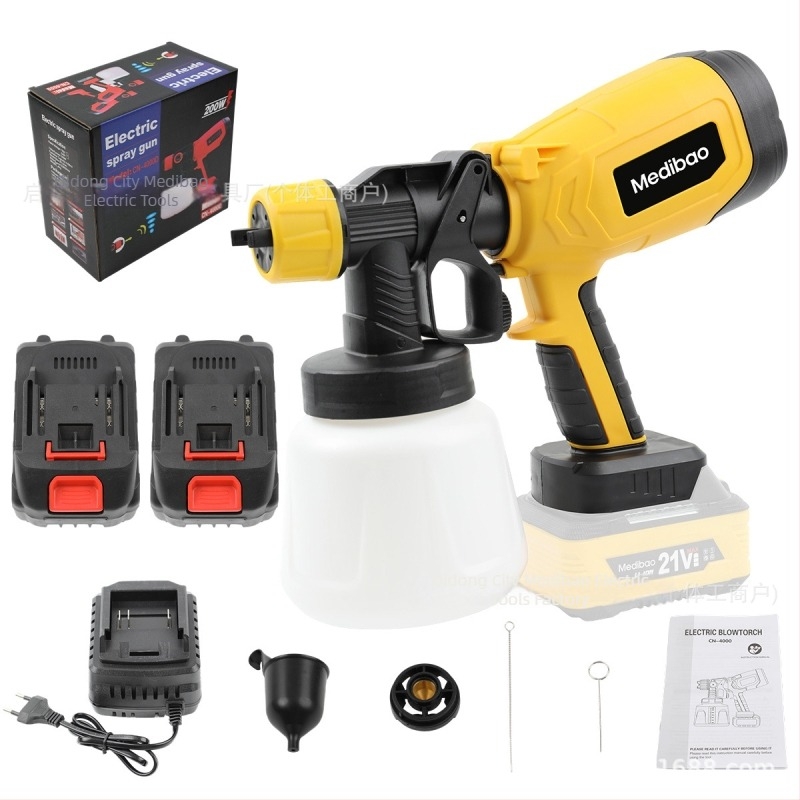 Електрически пистолет за пръскане Saint Bier, преносим високонапорен инструмент за боядисване, акумулаторна литиева батерия 21V