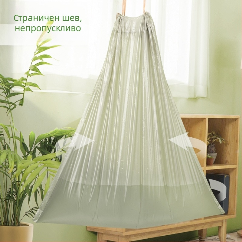 Дебела торба за боклук с връзки, PE, удебелена, еднократна употреба, за домакинство