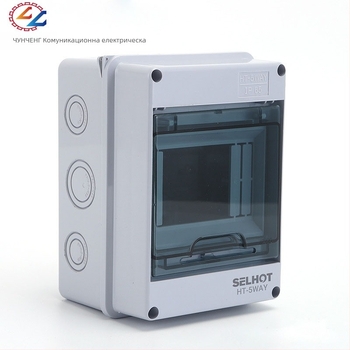 Повърхностно монтирана разпределителна кутия за вериги, 4 вериги, 1 ред, IP66 водоустойчив ABS корпус с PC капак, HT4 серия