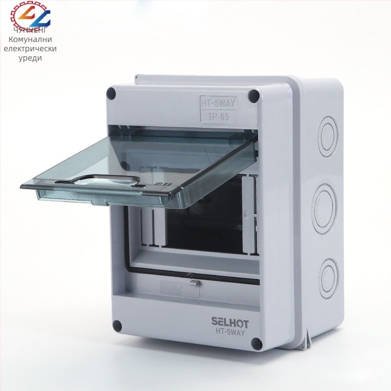 Повърхностно монтирана разпределителна кутия за вериги, 4 вериги, 1 ред, IP66 водоустойчив ABS корпус с PC капак, HT4 серия