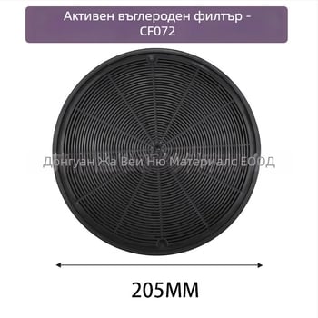 Елемент филтр за мазнини – активен въглероден филтър; модел Activated carbon filter, вградено монтиране, тегло 80–175 g, пускане на пазара 2025