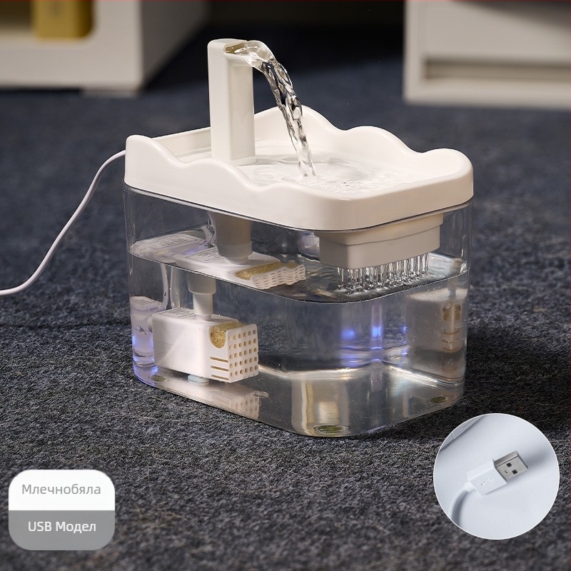 Автоматичен воден дозатор за котки и кучета с циркулиращ поток, разглобяем, 100 g