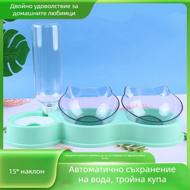 3-в-1 комплект за котки и кучета с автоматичен воден диспенсър и хранилка, модел 145, APP поддръжка, подходящ за кучета и котки, със сваляема част, тегло 303