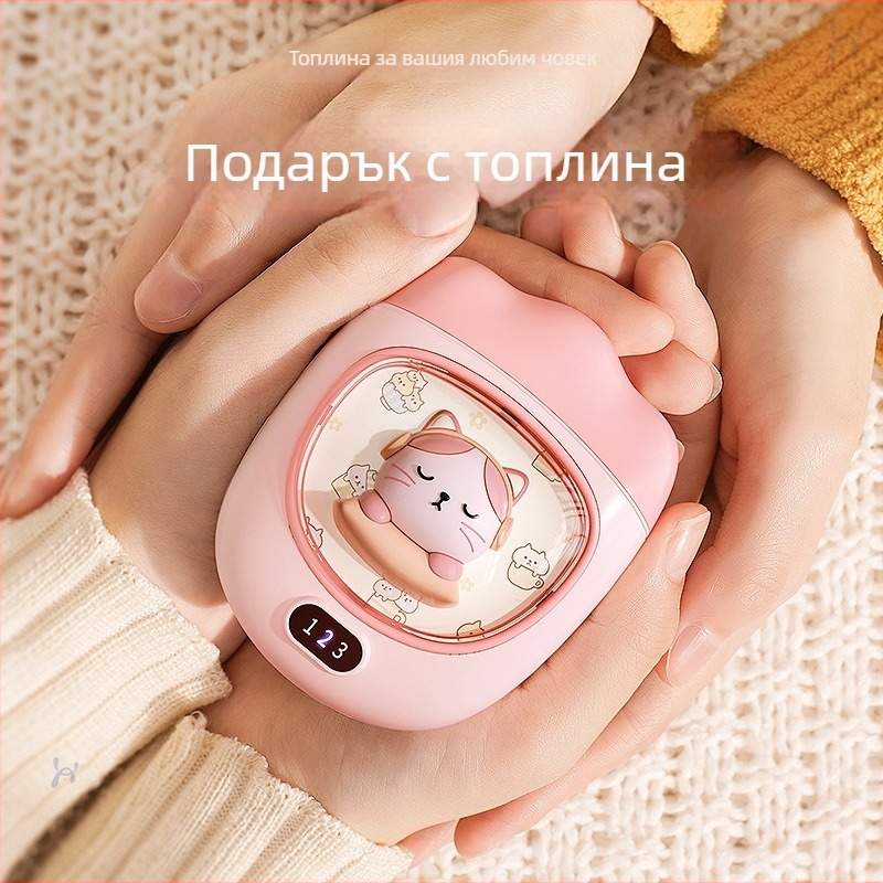 Загрявател за ръце с USB захранване, 5W, вградена батерия 1000–1200 mAh, алуминиев лист за разсейване на топлината