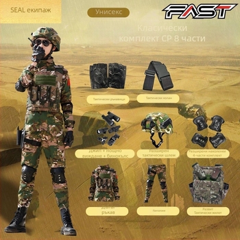 Детски камуфлажен тренировъчен комплект, унисекс, фин имитационен плат, камуфлажен принт, подходящ за лято, пролет и есен