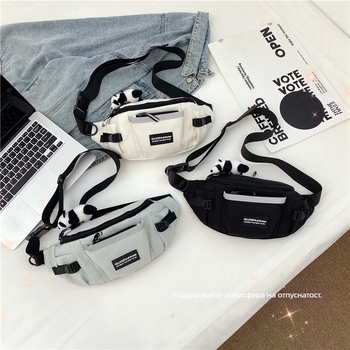 Мъжка гръдна чанта – найлон, дишаща, солиден модел, подплата полиестер, подходяща за свободно време