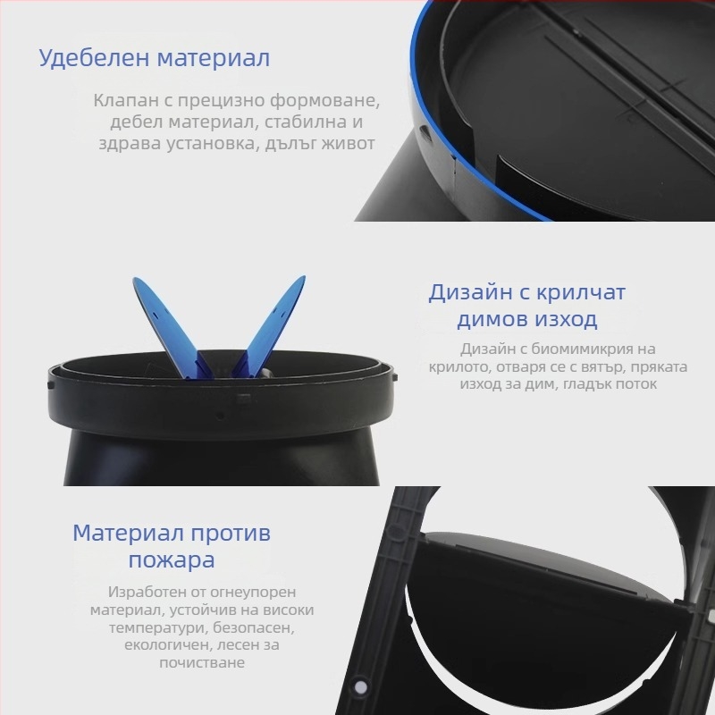 Аксесоари за кухненски аспиратор — въздушен изход с удебелена обратна клапа, ръчен монтаж, модел Въздушен изход, код YCF