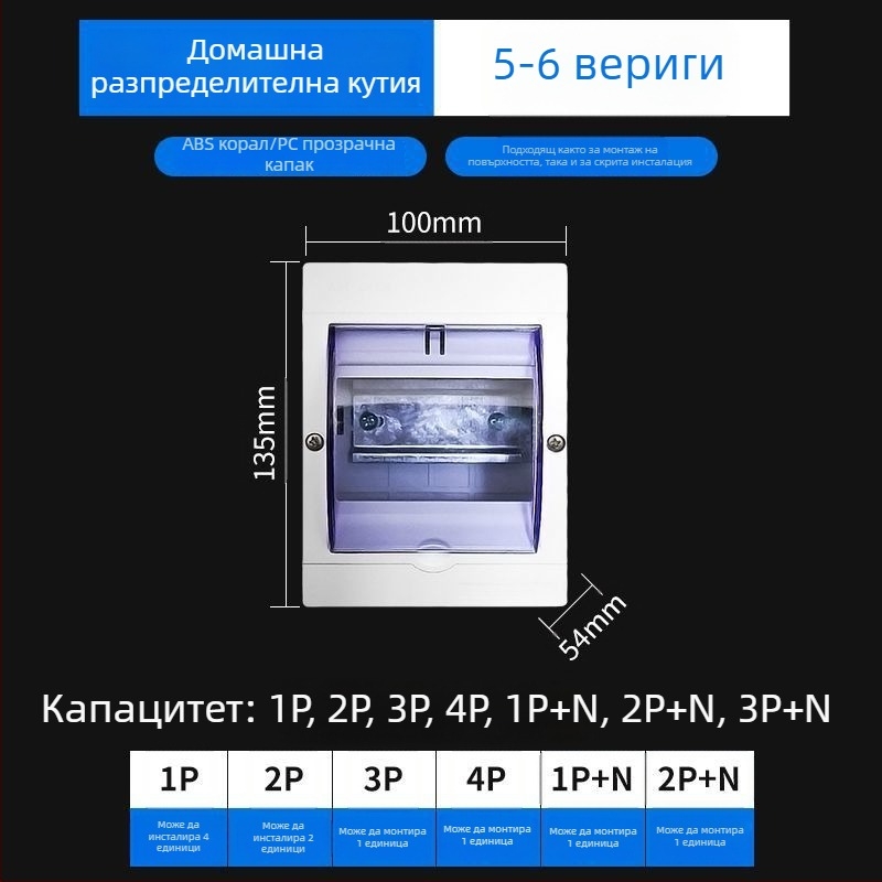 Пластмасов електрически разпределителен корпус PZ30, водоустойчив, за повърхностен или скрит монтаж, защита от течове