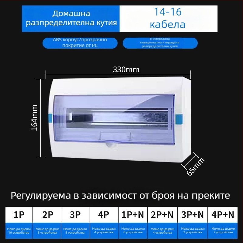 Пластмасов електрически разпределителен корпус PZ30, водоустойчив, за повърхностен или скрит монтаж, защита от течове