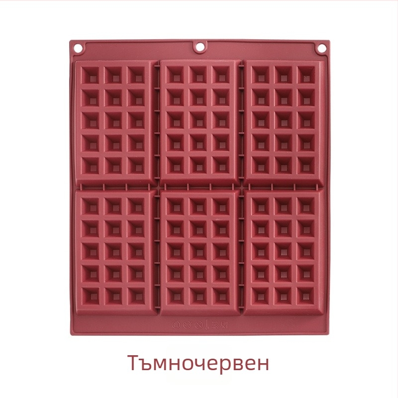 Силиконова форма за печене: 6 гнезда за вафли, форма на редовен многоъгълник