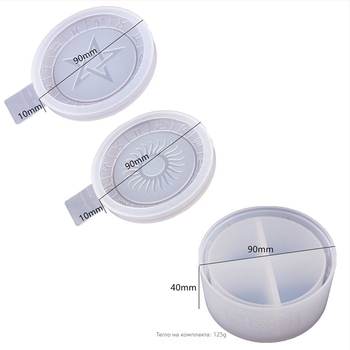 Силиконова формичка за печене за епоксидна смола, неравна форма, мотиви: дванадесет зодии, звездно небе и звезда с пет върха