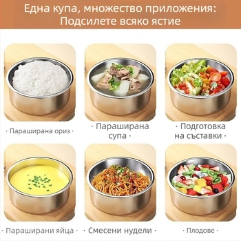 Купа за парене на яйца от 304 неръждаема стомана с капак – устойчива на високи температури, за домашна употреба