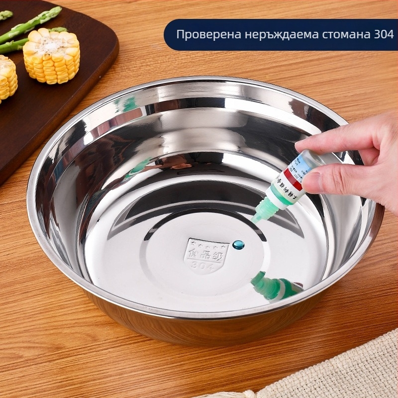 Комплект от неръждаема стомана 304: удебелени купи за супа и прибори за хранене, хранителен клас, за хотели и столови, електроплатирана повърхност