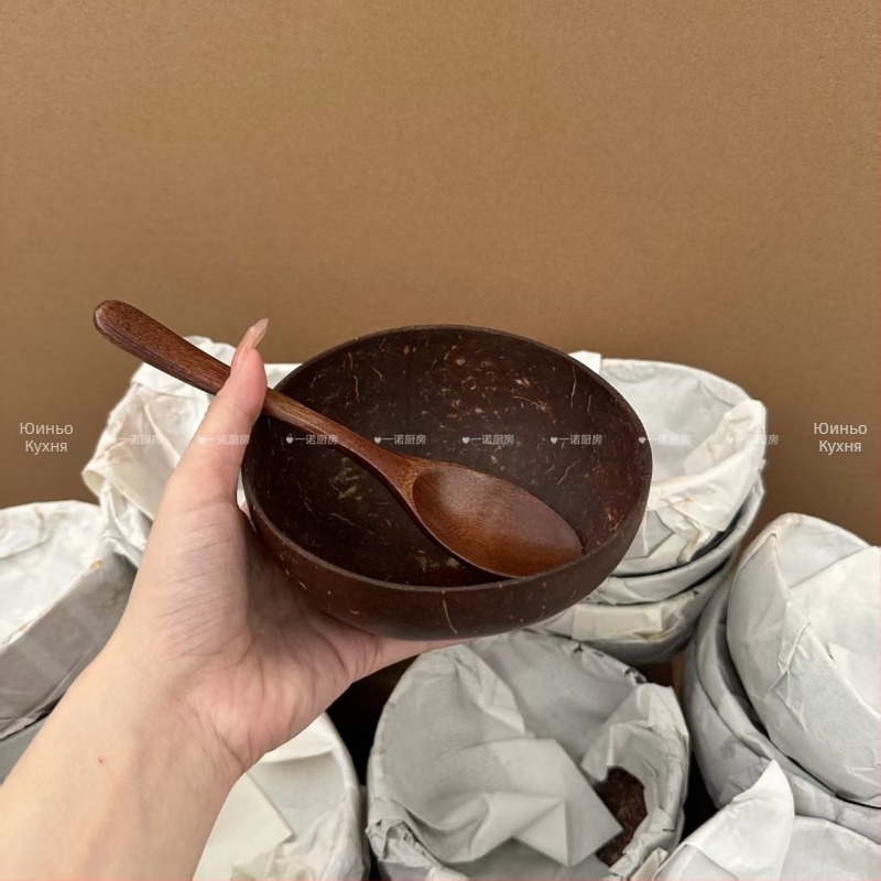 Дървена купа, кръгла, с цветен модел, в нов китайски стил