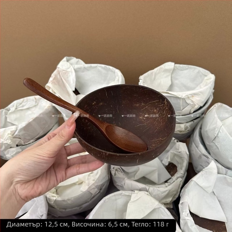 Дървена купа, кръгла, с цветен модел, в нов китайски стил