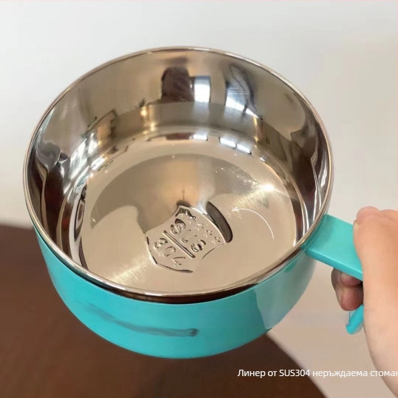 Купа за лапша от 304 неръждаема стомана с капак, японски стил, дренажна за инстантна лапша