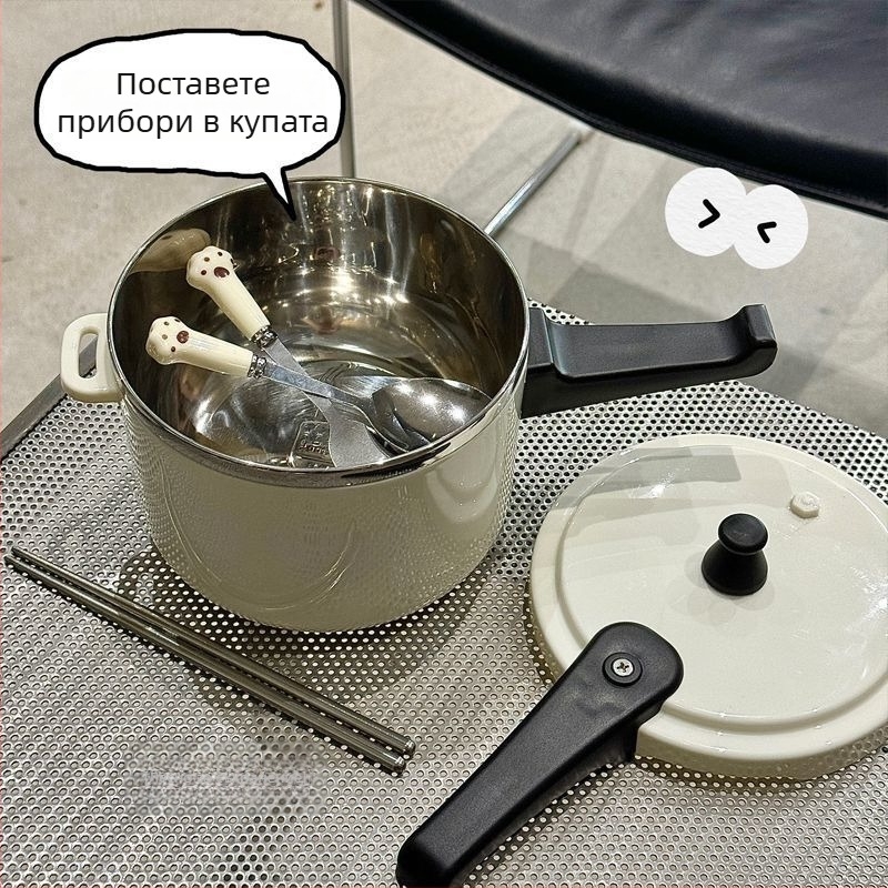 Купа от 304 неръждаема стомана с капак, дренажна, голям капацитет, кръгла