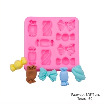 Силиконова форма за торти с форма на лък за украса с фондан и шоколад