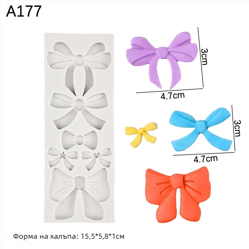 Силиконова форма за торти с форма на лък за украса с фондан и шоколад