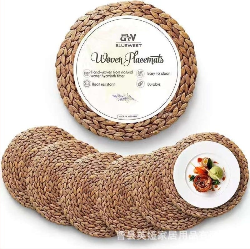 Кръгла ратанова плетена подложка за чаши, японски стил, термоизолационна подложка за чаши, лансирана през пролетта на 2026 г., биоразградима