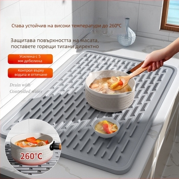 Силиконова кухненска подложка, квадратна, противохлъзваща, термоустойчива, защита от изгаряния