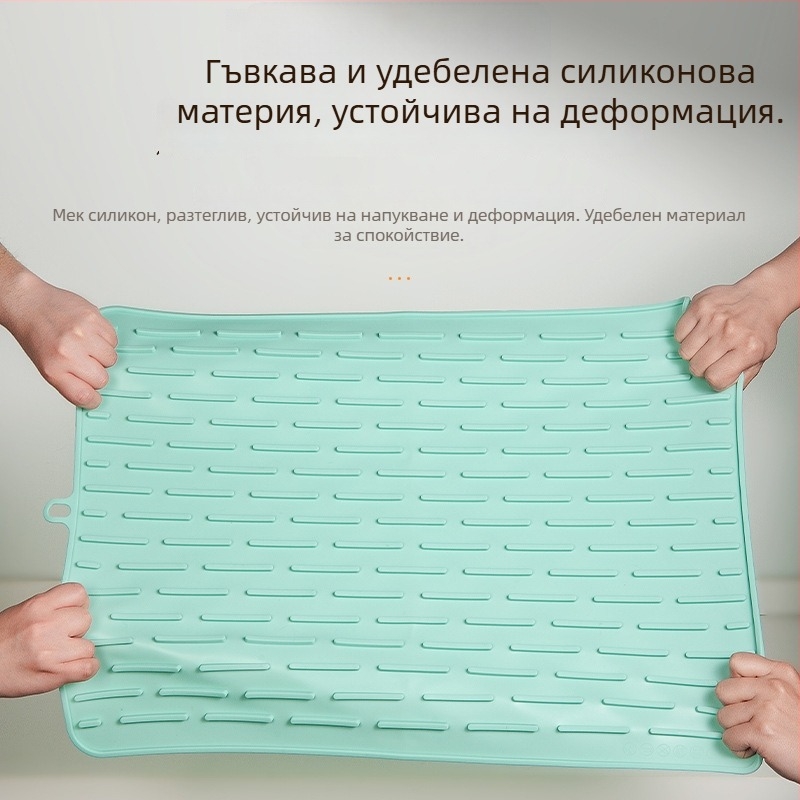 Силиконова кухненска подложка, квадратна, противохлъзваща, термоустойчива, защита от изгаряния